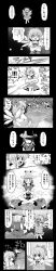 Rule 34 | 2girls, absurdres, animal, bohemian archive in japanese red, cirno, comic, frog, greyscale, hat, highres, indian style, long image, mochiya marosuke, monochrome, moriya suwako, multiple girls, no eyes, oversized animal, own hands together, praying, shaded face, sitting, tall image, tongue, touhou, translation request