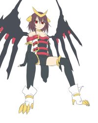 Rule 34 | 1girl, alternate form, bad id, bad pixiv id, breasts, brown hair, character request, creatures (company), game freak, gen 4 pokemon, giratina, giratina (altered), legendary pokemon, mx2j, nintendo, personification, pokemon, red eyes, short hair, simple background, solo, white background