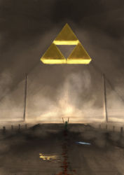 Rule 34 | 1boy, arms up, blood, fog, glowing, hands up, indoors, injury, link, male focus, master sword, nintendo, solo, sword, the legend of zelda, the legend of zelda: a link to the past, triforce, weapon