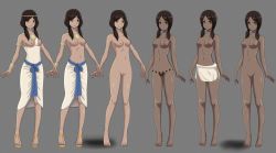 Rule 34 | 2girls, breasts, brown eyes, brown hair, cleft of venus, concept art, dark-skinned female, dark skin, egypt, egyptian, egyptian clothes, kuro, multiple girls, nude, twintails
