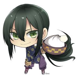 Rule 34 | 1boy, black hair, chibi, chinese clothes, fate/grand order, fate (series), green eyes, long hair, shoes, smile, yan qing (fate)