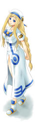 Rule 34 | 00s, 1girl, absurdres, alicia florence, aria (manga), arms behind back, blonde hair, blouse, blue eyes, boots, braid, braided ponytail, breasts, female focus, full body, gradient background, hat, highres, long hair, long image, shirt, single braid, smile, solo, standing, tall image, very long hair, white shirt, yaso shigeru