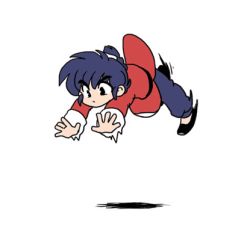 Rule 34 | 1boy, animated, animated gif, braid, chinese clothes, jumping, lowres, male focus, ranma 1/2, saotome ranma, simple background, single braid, solo, tangzhuang, wanta (futoshi), white background