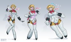 Rule 34 | 1girl, 2019, aegis (persona), animate inanimate, artist request, ass, atlus, blonde hair, blue eyes, breast expansion, breasts, dekotf, female focus, goo transformation, gynoid, handles, huge breasts, huge ass, humanoid to inanimate, large breasts, machine, medium breasts, megami tensei, megami tensei persona, nozzle, on one leg, open mouth, persona, persona 3, ribbon, robot, sex doll, sex toy transformation, simple background, smile, standing, surprised, thick thighs, thighs, transformation, wide hips