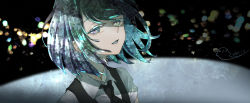 Rule 34 | 1other, androgynous, black necktie, black vest, collar, collared shirt, diamond (houseki no kuni), gem uniform (houseki no kuni), hair between eyes, highres, houseki no kuni, looking at viewer, multicolored eyes, multicolored hair, necktie, neckwear request, ojo aa, open mouth, other focus, rainbow hair, shirt, short hair, short sleeves, simple background, smile, solo, sparkle, thick eyebrows, upper body, vest, white shirt