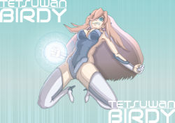 Rule 34 | 00s, 1girl, birdy cephon altera, boots, breasts, cleavage, elbow gloves, gloves, large breasts, multicolored hair, p p p s, solo, tetsuwan birdy, tetsuwan birdy decode, thigh boots, thighhighs, two-tone hair