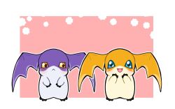 Rule 34 | 2others, blue eyes, digimon, digimon (creature), looking at another, multiple others, patamon, tukaimon, wings, yellow eyes