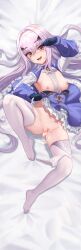 Rule 34 | 1girl, absurdres, after vaginal, aftersex, black gloves, blue cape, blue dress, breasts, brown eyes, cape, cleft of venus, clothes lift, commission, cum, cum in pussy, cum pool, cumdrip, dakimakura (medium), dress, dress lift, fate/grand order, fate (series), gloves, highres, long hair, long sleeves, looking at viewer, melusine (fate), melusine (second ascension) (fate), nipples, open mouth, panties, panties around leg, pixiv commission, pussy, sidelocks, small breasts, smile, solo, thighhighs, uncensored, underwear, usd (wwkr2537), very long hair, white hair, white panties, white thighhighs
