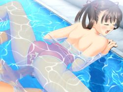 Rule 34 | 00s, 1boy, 1girl, bare shoulders, bent over, blush, brown hair, censored, closed eyes, cum, ejaculation, hairdressing, hetero, long hair, open mouth, outdoors, partially submerged, penis, sex, sora no iro mizu no iro, sorayama natsume, swimsuit, tony taka, underwater sex, vaginal, water