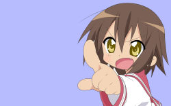Rule 34 | 00s, brown hair, highres, kusakabe misao, lucky star, pointing, short hair, tagme, wallpaper, yellow eyes