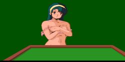 Rule 34 | animated, animated gif, board game, bra, breasts, game cg, green hair, lowres, mahjong, nipples, shoko (super real mahjong), strip game, strip mahjong, super real mahjong, underwear, undressing