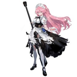 Rule 34 | 1girl, anti-materiel rifle, apron, belt, black footwear, black ribbon, breasts, buckle, buttons, cake, damaged, denel land systems, dress, female focus, food, framed breasts, frills, full body, girls&#039; frontline, gun, holding, holding gun, holding plate, holding weapon, juliet sleeves, large breasts, logo, long hair, long sleeves, looking at viewer, maid, maid headdress, mary janes, matching hair/eyes, multiple belts, neck ribbon, ntw-20, ntw-20 (girls&#039; frontline), ntw-20 (the aristocrat experience) (girls&#039; frontline), official alternate costume, official art, pantyhose, parted lips, pink eyes, pink hair, plate, puffy sleeves, ran (bukeranwu), ribbon, rifle, scope, shoes, sidelocks, skirt, sniper rifle, solo, standing, tassel, torn clothes, torn dress, torn pantyhose, transparent background, very long hair, weapon, white pantyhose