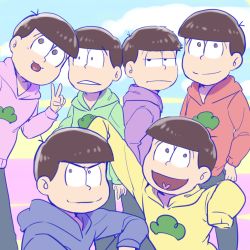 Rule 34 | 10s, 1960s (style), 6+boys, brothers, commentary request, male focus, matching outfits, matsuno choromatsu, matsuno ichimatsu, matsuno jyushimatsu, matsuno karamatsu, matsuno osomatsu, matsuno todomatsu, multiple boys, retro artstyle, osomatsu-kun, osomatsu-san, retro artstyle, sextuplets, shiho 1125, siblings, sleeves past wrists