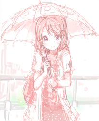 Rule 34 | 1girl, blush, kirisawa saki, sketch, smile, solo, umbrella