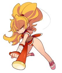 Rule 34 | 1girl, capcom, final fight, full body, genryuusai maki, long hair, looking at viewer, mota, shoes, simple background, sneakers, solo, street fighter, white background