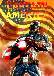 Rule 34 | 1boy, american flag, armor, captain america, highres, male focus, marvel, military, military uniform, shield, solo, steve rogers, superhero costume, taro9999, uniform