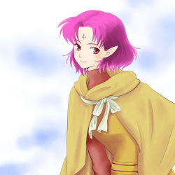 Rule 34 | 1girl, bad id, bad pixiv id, blush, cape, facial mark, fae (fire emblem), fire emblem, fire emblem: the binding blade, fire emblem: the blazing blade, forehead mark, nintendo, aged up, pink eyes, pink hair, pointy ears, short hair, smile, solo, suzu007