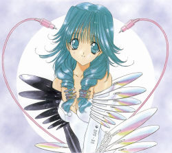 Rule 34 | 1girl, angel flavor, artbook, cable, cd, elbow gloves, frills, gloves, long hair, low-tied long hair, nanase aoi, solo, twintails