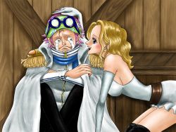 Rule 34 | 1boy, 1girl, blonde hair, breasts, koby (one piece), one piece, smile, tagme