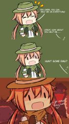 Rule 34 | . ., 1girl, 3koma, armband, australia, closed eyes, comic, emu, english text, f1 (girls&#039; frontline), girls&#039; frontline, green background, hat, highres, historical connection, lol wut, profanity, surprised, toad (animal), twintails, xandier59