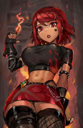 1girl alternate_costume breasts highres large_breasts pyra_(xenoblade) red_eyes red_hair saiykik solo xenoblade_chronicles_(series) xenoblade_chronicles_2