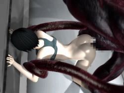 Rule 34 | 3d, animated, animated gif, ass, black hair, censored, eden (game), lowres, monster, tentacles