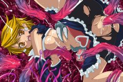 Rule 34 | 00s, 1girl, anal, breasts, brown eyes, brown hair, censored, cure black, double penetration, earrings, fat mons, futari wa precure, jewelry, large breasts, lolita channel, magical girl, midriff, misumi nagisa, mosaic censoring, multiple penetration, navel, nipples, precure, pussy, rape, solo, tentacles, tentacle pit, torn clothes
