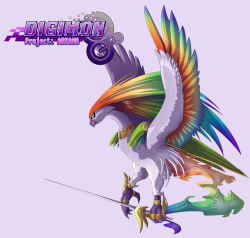 Rule 34 | 1other, ancientirismon, beak, claws, digimon, digimon (creature), highres, other focus, rapier, solo, sword, tail, weapon, wings