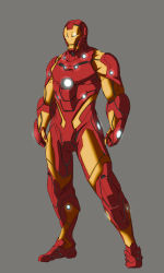 Rule 34 | 1boy, armor, full body, iron man, male focus, marvel, redesign, simple background, solo, sukekiyo56 @ tsuitta, tony stark