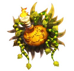 Rule 34 | alternate costume, artist request, candle, chaos online, halloween, jack-o&#039;-lantern, leaf, no humans, official art, pluto (chaos online), pumpkin, solo, stitches, transparent background
