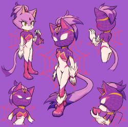 Rule 34 | 1girl, blaze the cat, cat, claws, cosplay, costume, cup, forehead jewel, furry, furry female, highres, holding, holding cup, marvel, mask, ponytail, purple fur, rfts10919, sonic (series), spider-man, spider-man (cosplay), spider-man (series), standing, superhero costume, tail, yellow eyes