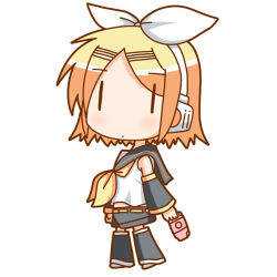 Rule 34 | 1girl, blonde hair, chibi, handheld game console, kagamine rin, minami (colorful palette), playstation portable, solo, vocaloid, | |