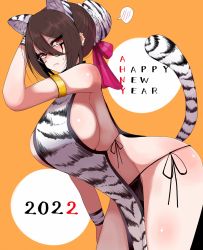 Rule 34 | 1girl, breasts, frown, glasses, happy new year, highres, huge breasts, new year, red eyes, solo