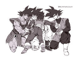 Rule 34 | 4boys, armor, ass, bad id, bad twitter id, bodysuit, boots, chest armor, dougi, dragon ball, dragonball z, earrings, gloves, goku black, greyscale, hand on another&#039;s ass, jewelry, large pectorals, looking at another, male focus, monochrome, multiple boys, muscular, muscular male, neobianiblarts, pectorals, potara earrings, saiyan armor, sash, short hair, son goku, spiked hair, tullece, twitter username, vambraces, vegeta, wristband, yaoi