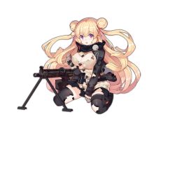 Rule 34 | 1girl, :o, belt, bipod, black thighhighs, blonde hair, blush, breasts, brown gloves, chestnut mouth, cleavage, damaged, double bun, elbow gloves, full body, girls&#039; frontline, gloves, gun, hair between eyes, hair bun, hk23, hk23 (girls&#039; frontline), holding, holding gun, holding weapon, holster, jacket, large breasts, long hair, long sleeves, looking at viewer, machine gun, miniskirt, official art, open mouth, purple eyes, rain lan, seiza, shadow, sitting, skirt, sleeves past wrists, solo, tareme, thigh holster, thighhighs, torn clothes, torn skirt, torn thighhighs, transparent background, very long hair, weapon, zettai ryouiki