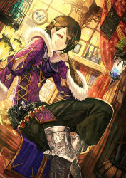 Rule 34 | 10s, 1boy, 369minmin, bad id, bad pixiv id, black hair, book, bookshelf, bottle, bug, butterfly, chain chronicle, coin, curtains, dutch angle, grin, half-closed eyes, insect, male focus, original, pants, pants tucked in, red eyes, short hair, sitting, smile, solo