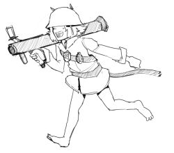 Rule 34 | animal ears, cat ears, cat girl, cat tail, galaxyspark, helmet, nathy, no pants, petite, rocket launcher, short hair, sketch, small breast, soldier costume, tail, thighs, weapon