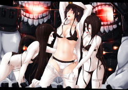 Rule 34 | 10s, 3girls, abyssal ship, arms behind head, arms up, asymmetrical legwear, battleship princess, battleship summer princess, bdsm, belt, bikini, black bikini, black bra, black hair, black nails, black panties, blush, bondage, bound, bow, bow panties, bra, breasts, cleavage, clothes pull, colored skin, commentary request, female admiral (kancolle), forced, glowing, gluteal fold, hair between eyes, hat, highres, horns, imminent rape, jacket, kantai collection, kneeling, large breasts, leaning forward, long hair, medium breasts, military, military uniform, multicolored bra, multicolored clothes, multicolored panties, multiple girls, nail polish, navel, niwatazumi, open clothes, open fly, open jacket, open mouth, open pants, open shirt, panties, pants, pants pull, peaked cap, pulling another&#039;s clothes, red eyes, shadow, shiny skin, shirt, siblings, sidelocks, sisters, sketch, skin-covered horns, smile, swimsuit, tatebayashi sakurako, teeth, thighhighs, tongue, tongue out, twins, underwear, undressing, uneven legwear, uniform, white bra, white panties, white skin, you gonna get raped, yuri