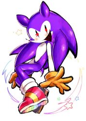 Rule 34 | friday night funkin&#039;, furry, furry male, gloves, hedgehog, hedgehog boy, hedgehog ears, hedgehog tail, looking at viewer, mr. needlemouse, original, purple fur, quill, red eyes, shoes, sonic (series), star (symbol), usa37107692