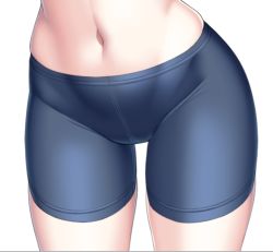 Rule 34 | 1girl, belly, bike shorts, black leggings, black shorts, close-up, groin, leggings, lower body, myouan, navel, original, shorts, simple background, skindentation, solo, stomach, thigh gap, thighs, tight clothes, topless, white background