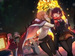 Rule 34 | 6+girls, aged down, alternate costume, antlers, arm hug, black legwear, black ribbon, blouse, blush, braid, breasts, christmas, christmas ornaments, clothes pull, girls&#039; frontline, gloves, grizzly mkv (girls&#039; frontline), grizzly mkv (teddy transform!) (girls&#039; frontline), hair ornament, hair ribbon, half updo, hexagram, highres, horns, huge filesize, isaka wasabi, large breasts, long hair, looking at viewer, multiple girls, negev (girls&#039; frontline), negev (little drifter) (girls&#039; frontline), night, ntw-20 (girls&#039; frontline), ntw-20 (xmas reindeer) (girls&#039; frontline), official alternate costume, one side up, open mouth, outdoors, pantyhose, pink hair, purple hair, red eyes, ribbon, santa costume, scarf, scenery, shirt, side braid, silver hair, sky, smile, spas-12 (girls&#039; frontline), springfield (girls&#039; frontline), springfield (o holy night) (girls&#039; frontline), star (sky), star of david, starry sky, sweater, twintails, very long hair, wa2000 (date in the snow) (girls&#039; frontline), wa2000 (girls&#039; frontline), weapon case, white shirt, white sweater