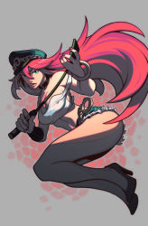 Rule 34 | 1girl, bangle, bare shoulders, big hair, blue eyes, blue shorts, bracelet, breasts, capcom, cleavage, collaboration, collar, colorized, crop top, cuffs, cutoffs, edwin huang, final fight, francisco perez, full body, handcuffs, hat, high heels, jewelry, large breasts, long hair, long legs, midriff, peaked cap, pink hair, poison (final fight), riding crop, short shorts, shorts, solo, strap slip, street fighter, street fighter iv (series)