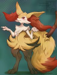 Rule 34 | 1girl, :3, absurdres, animal ear fluff, animal ears, animal feet, animal hands, animal nose, artist name, black fur, blush, body fur, braixen, claws, closed mouth, creatures (company), dated, feet, female focus, flat chest, fox ears, fox girl, fox tail, full body, furry, furry female, game freak, gen 6 pokemon, green background, hands up, happy, highres, looking at viewer, multicolored fur, neck fur, nintendo, pokemon, pokemon (creature), red eyes, signature, slit pupils, smile, snout, solo, standing, stick, suiroku, tail, twitter username, watermark, white fur, yellow fur