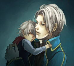 Rule 34 | 2boys, aged down, alica yu, bad id, bad pixiv id, capcom, child, devil may cry (series), father and son, male focus, multiple boys, nero (devil may cry), sleeping, vergil (devil may cry), white hair