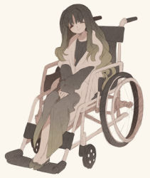 Rule 34 | 1girl, dress, fate/zero, fate (series), green hair, guilty, long hair, sash, solo, tohsaka aoi, tsumi guilty, wheelchair