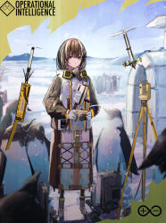 Rule 34 | 1girl, animal, antarctica, arknights, bird, black coat, brown hair, camera, coat, commentary, drone, earrings, full body, gloves, highres, holding, holding camera, ice skates, igloo, jewelry, kisaragi pana, long sleeves, looking at viewer, magallan (arknights), mask, mask around neck, multicolored coat, multicolored hair, outdoors, penguin, rhine lab logo, short hair, skates, snow, snow shelter, solo, streaked hair, theodolite, two-tone coat, white coat, white footwear, white gloves, white hair, yellow eyes