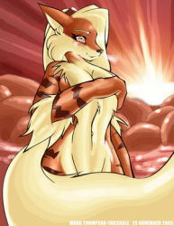 Rule 34 | arcanine, breasts, covering privates, covering breasts, creatures (company), furry, game freak, gen 1 pokemon, lowres, nintendo, pokemon, pokemon (creature)
