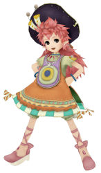 Rule 34 | 1girl, 3d, bracelet, hands on own hips, highres, jewelry, long hair, looking at viewer, puffy short sleeves, puffy sleeves, red hair, salsa, salsa (trusty bell), short sleeves, simple background, solo, spiked hair, standing, tabard, trusty bell, very long hair, white background