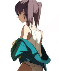 Rule 34 | 00s, 1girl, amasawa yuuko, bad id, bad pixiv id, bare shoulders, brown hair, dennou coil, from behind, jacket, panties, shimeji, short hair, solo, tank top, twintails, underwear, undressing