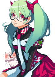 Rule 34 | 1girl, bad id, bad pixiv id, bow, dog, glasses, gradient hair, green hair, h@ruichi, hair bow, multicolored hair, original, pink eyes, solo, twintails